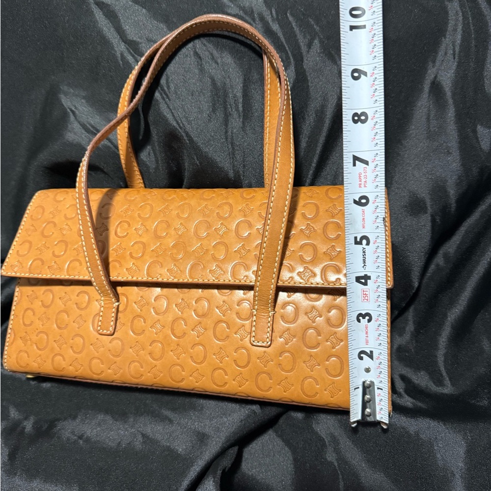 Celine Tan Embossed Shoulder Bag